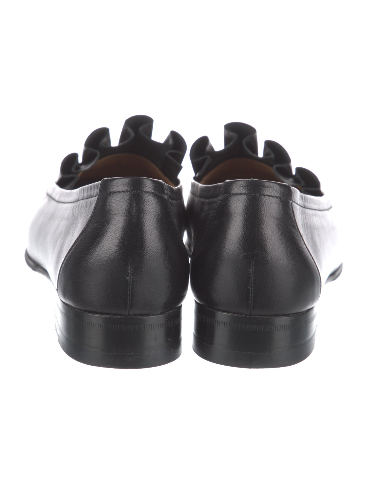 The Row Leather Pleated Accents Loafers